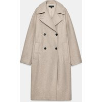 Zara - Soft Oversized Coat - Beige - M - Woman | Zara US
