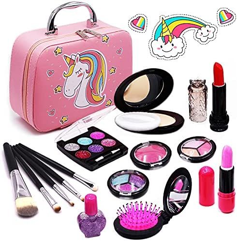 Amazon.com: Senrokes Washable Makeup Kit Girls Toy Girls Play Real Makeup Kit, Princess Kids Make... | Amazon (US)