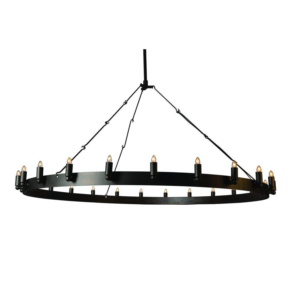 Yosemite Home Decor Farrington Collection 24-Light Raw Iron Gray Chandelier-SC20583-24RG-60 - The... | The Home Depot