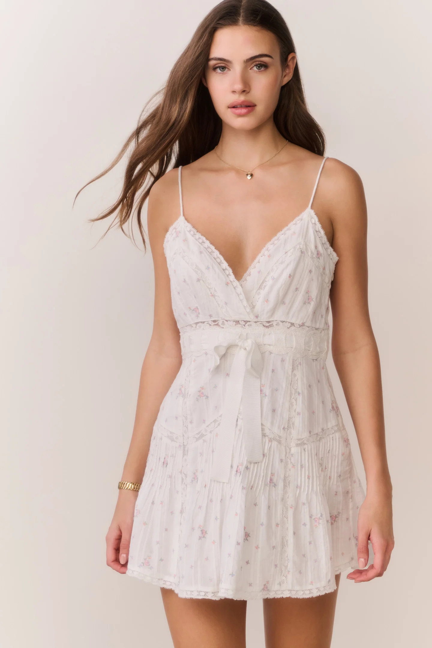 Sibelle Floral Embroidered Cotton Mini Dress | LoveShackFancy