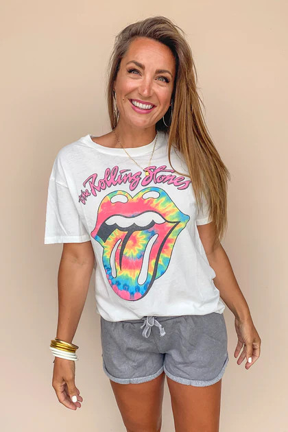 Rolling Stones Tie Dye Tee | The Willow Tree Boutique