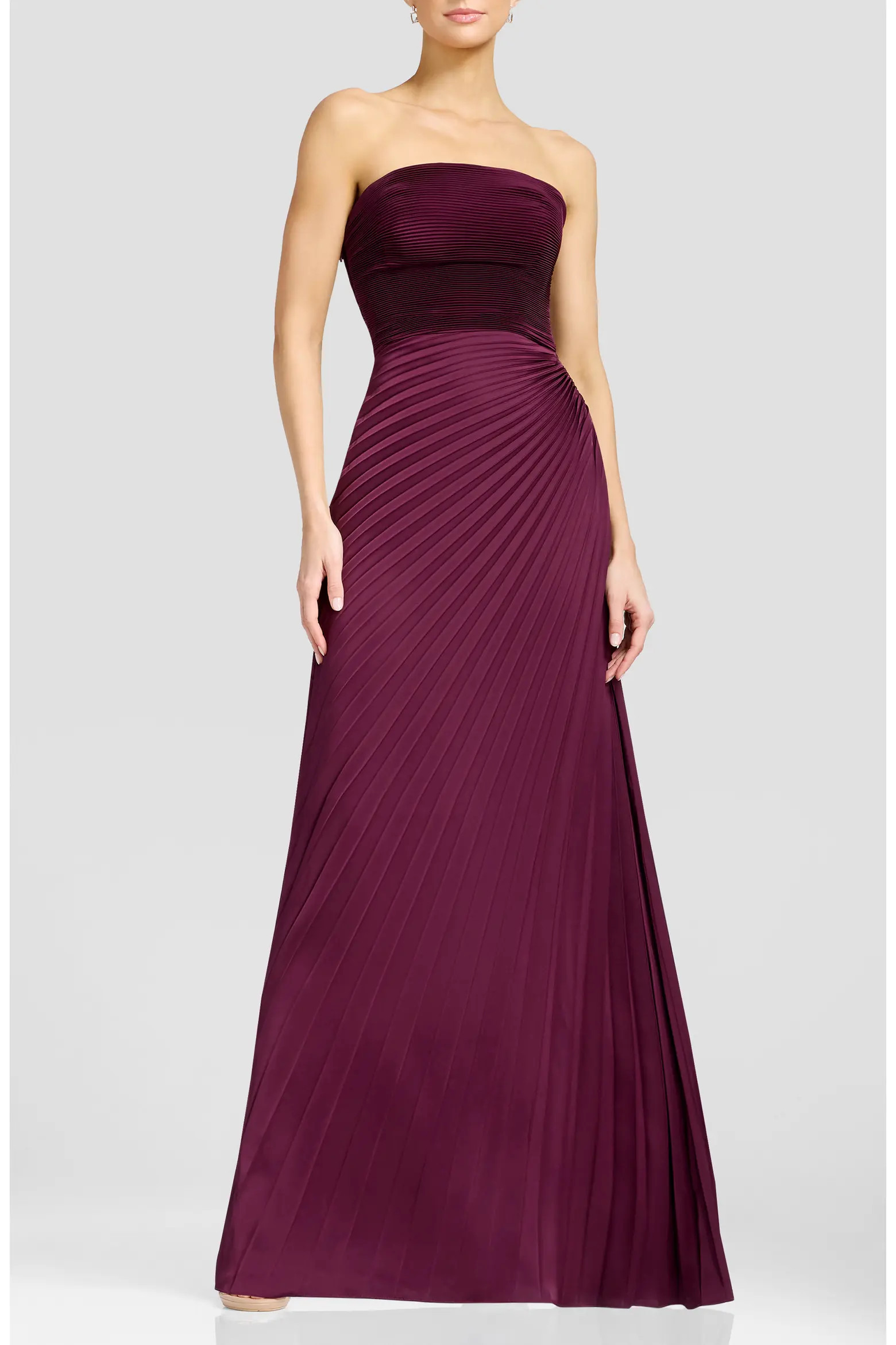 Dress the Population Kinley Accordion Pleat Strapless Evening Gown (Women) | Nordstrom | Nordstrom