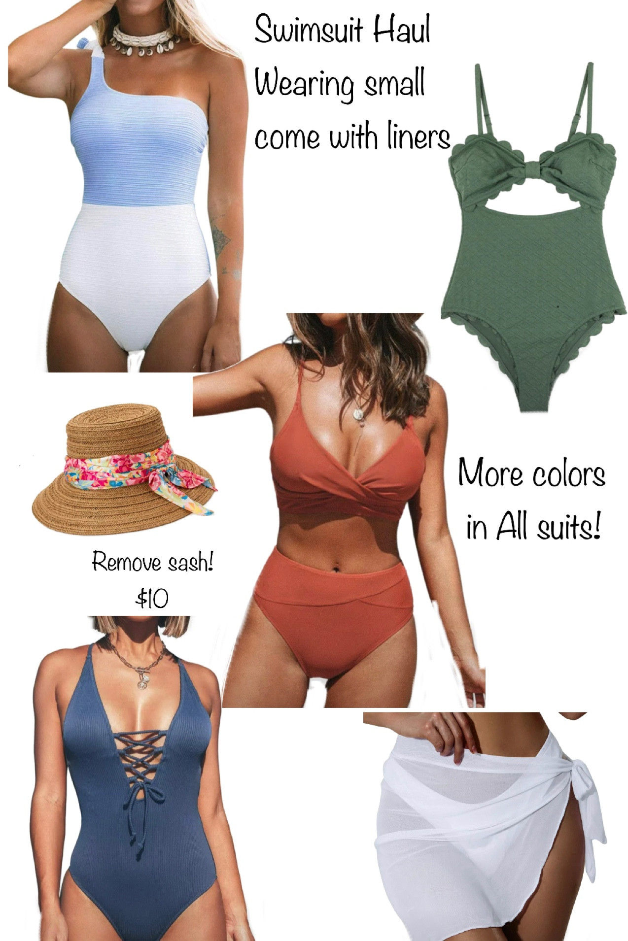 Favorite mom friendly swimsuits all under $40 from @walmart. All come with liners and multiple color options. I wear a small in each suit. 

#LTKswim #LTKsalealert