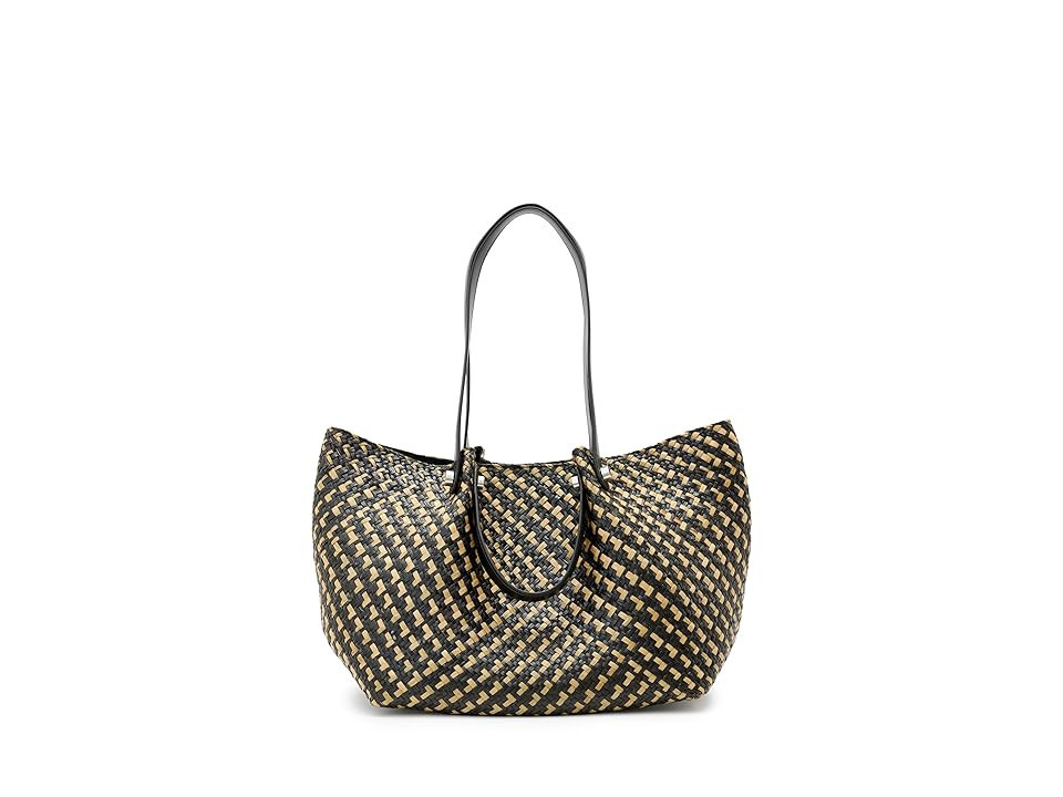 AllSaints Allington Straw Tote Tote Handbags Black/Natural 1 | Zappos