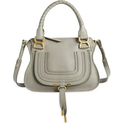 Chloé Small Marcie Leather Satchel in Black at Nordstrom | Nordstrom