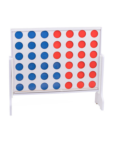 Giant 4 In A Row Wooden Game Board With 42 Chips | TJ Maxx