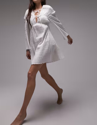 Topshop textured mini coverup in white | ASOS (Global)