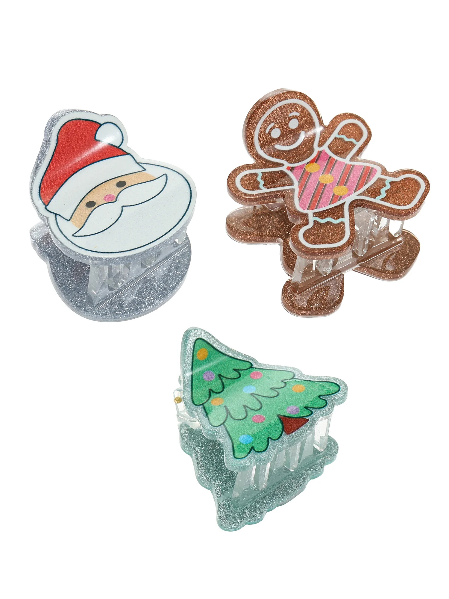 Holiday Time Christmas Tree, Gingerbread and Santa Claw Clips, 3 Pieces - Walmart.com | Walmart (US)