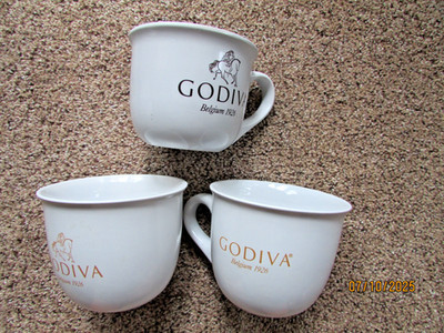 3 GODIVA Mug Belgium 1926 Oversized  Large Ceramic Coffee Cup Mug Soup 20 oz | eBay US