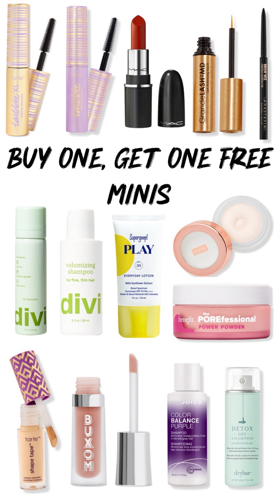 Buy one, get one free minis!
.


#LTKSaleAlert #LTKBeauty #LTKTravel