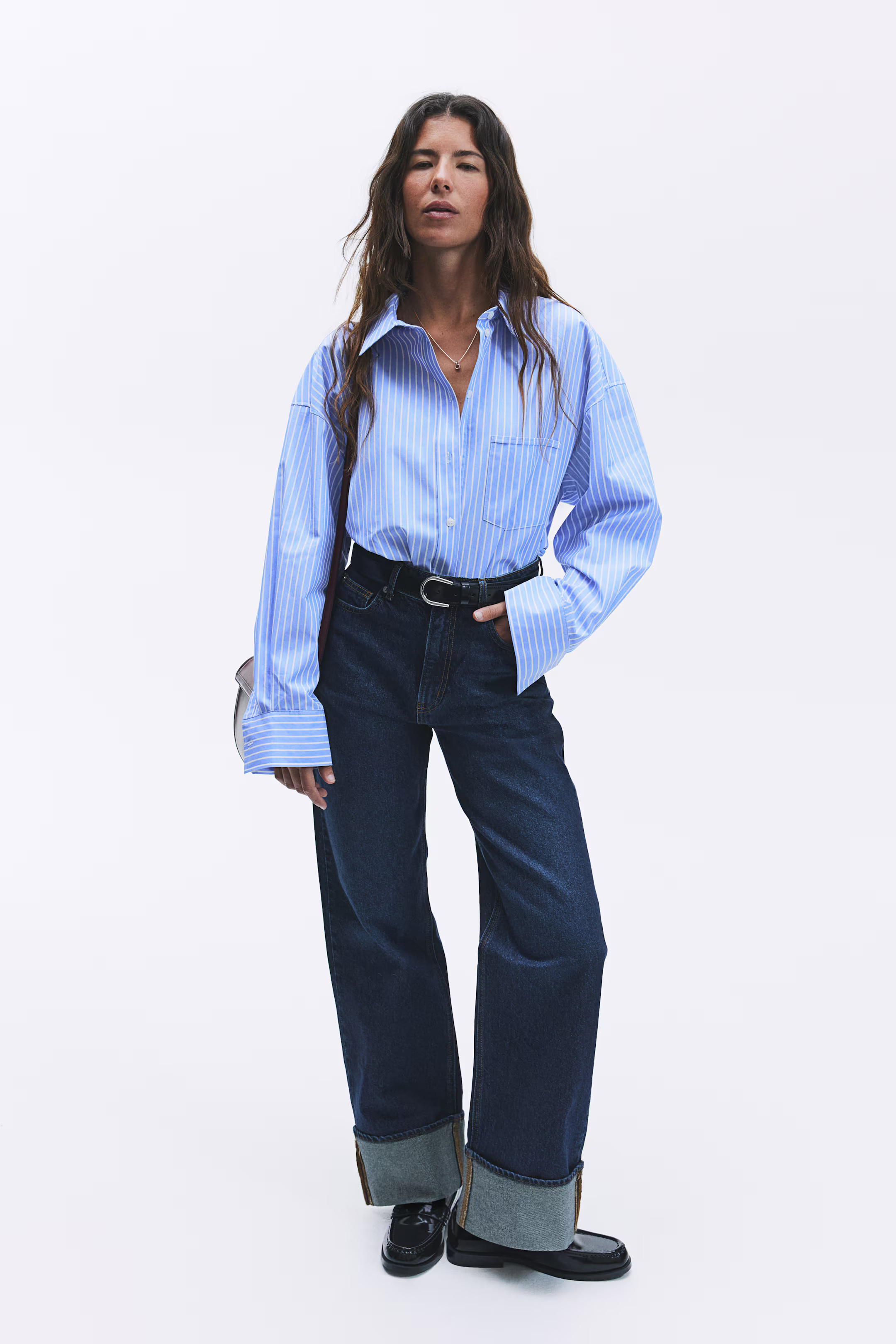 Camisa de algodón de corte holgado - Azul/Rayas - MUJER | H&M ES | H&M (FR, IT, ES, PT, BE)