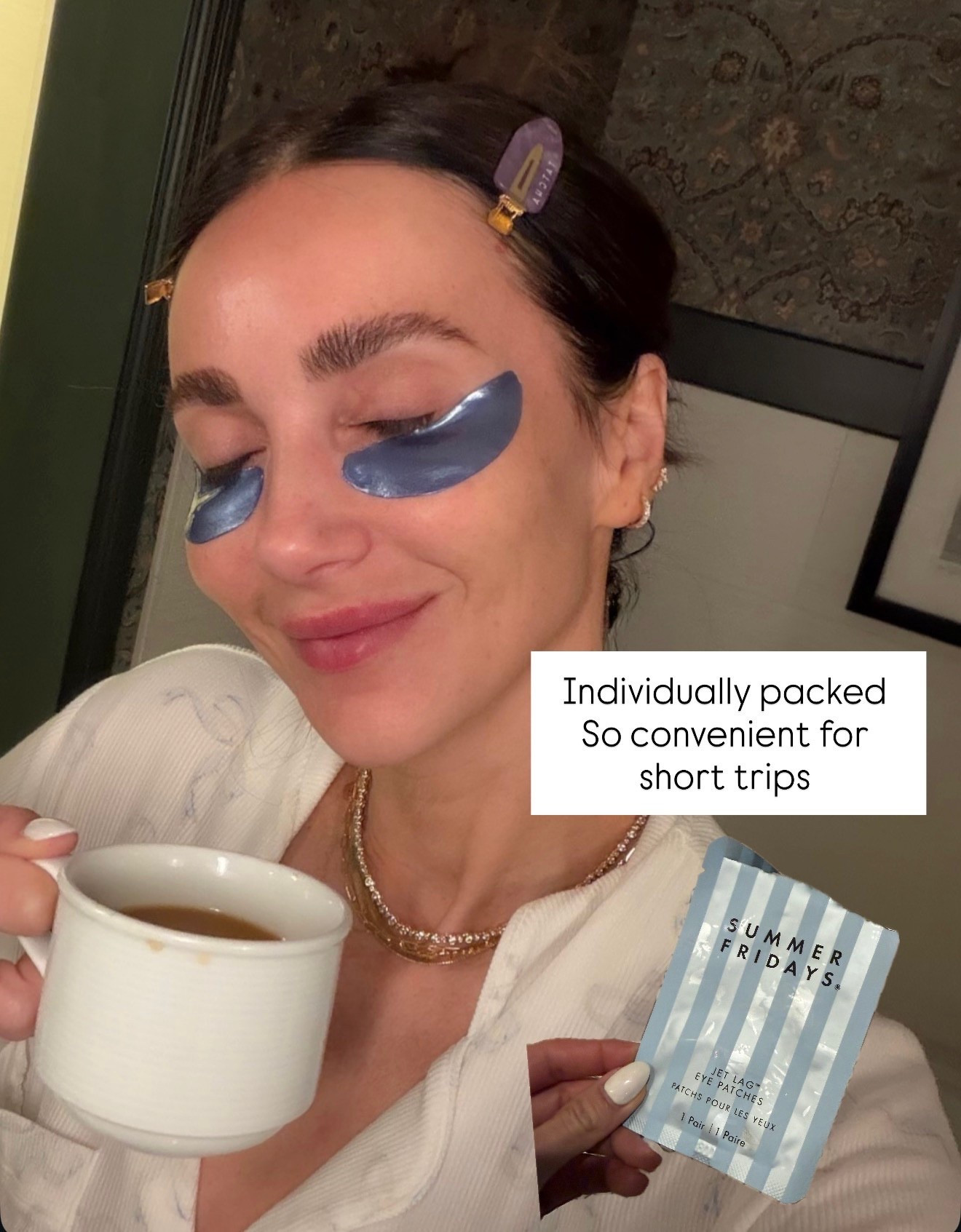 these are my travel non negotiable! individually packed so they’re so easy to throw in your bag
perfect for de puffing after flights or before getting ready. little luxury moment that makes such a difference

travel skincare, beauty essentials, under eye patches, glow routine, self care, on the go skincare, annabrstyle 

#LTKselfcare #LTKgrwm #LTKBeauty