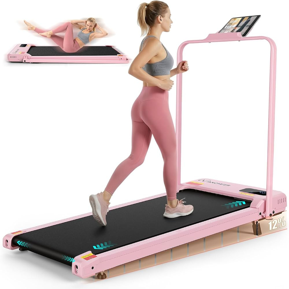 ANCHEER Walking Vibration Pad with 12% Incline & Handles,6 in 1 Foldable Under Desk Treadmill,350... | Amazon (US)