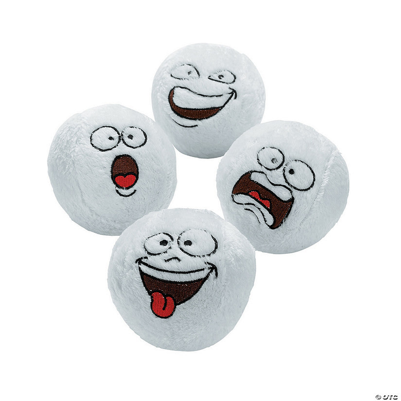 4" Mini Funny Face White Stuffed Snowballs - 12 Pc. | Oriental Trading Company
