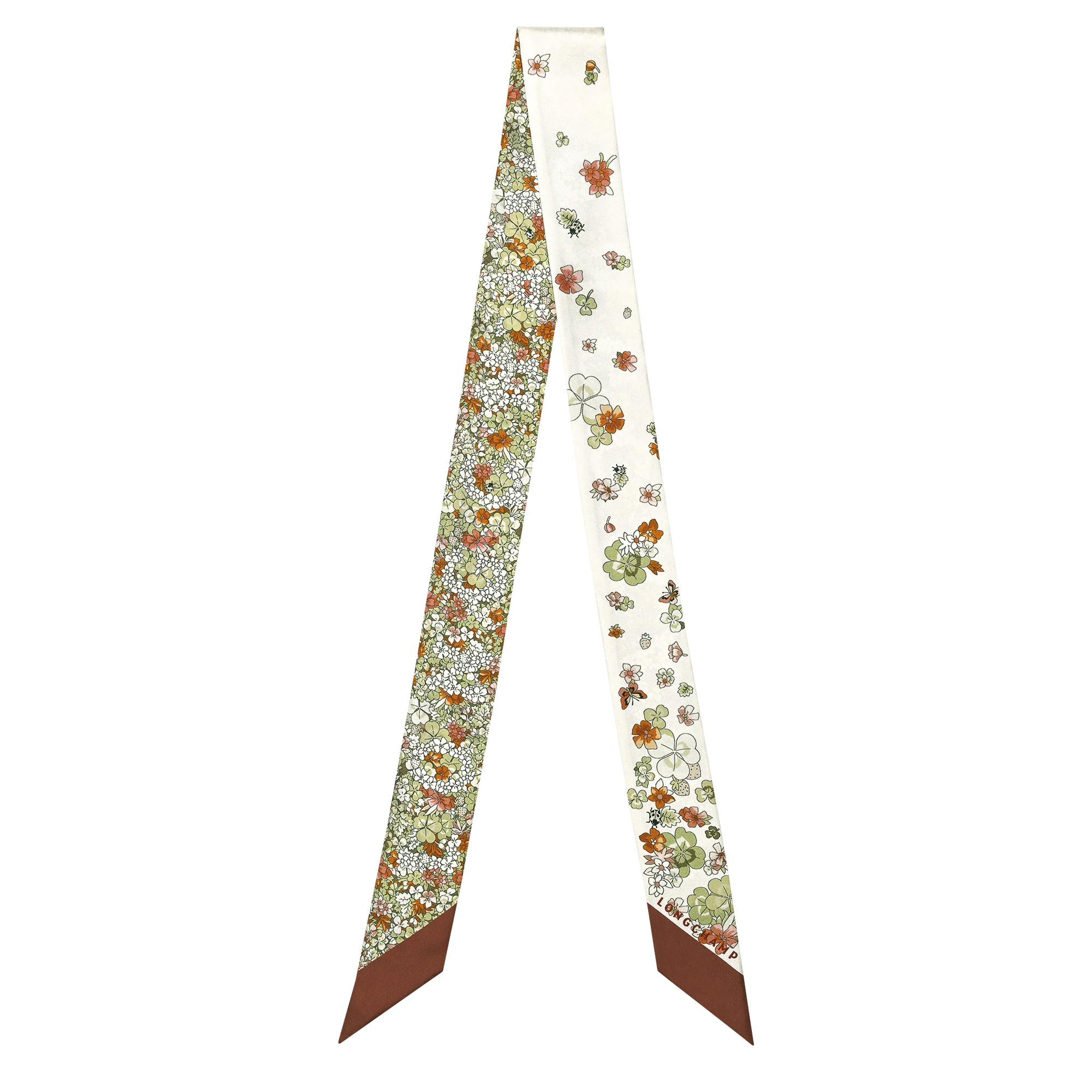 Frise Fleurie Headband Cognac - Silk | Longchamp US | Longchamp