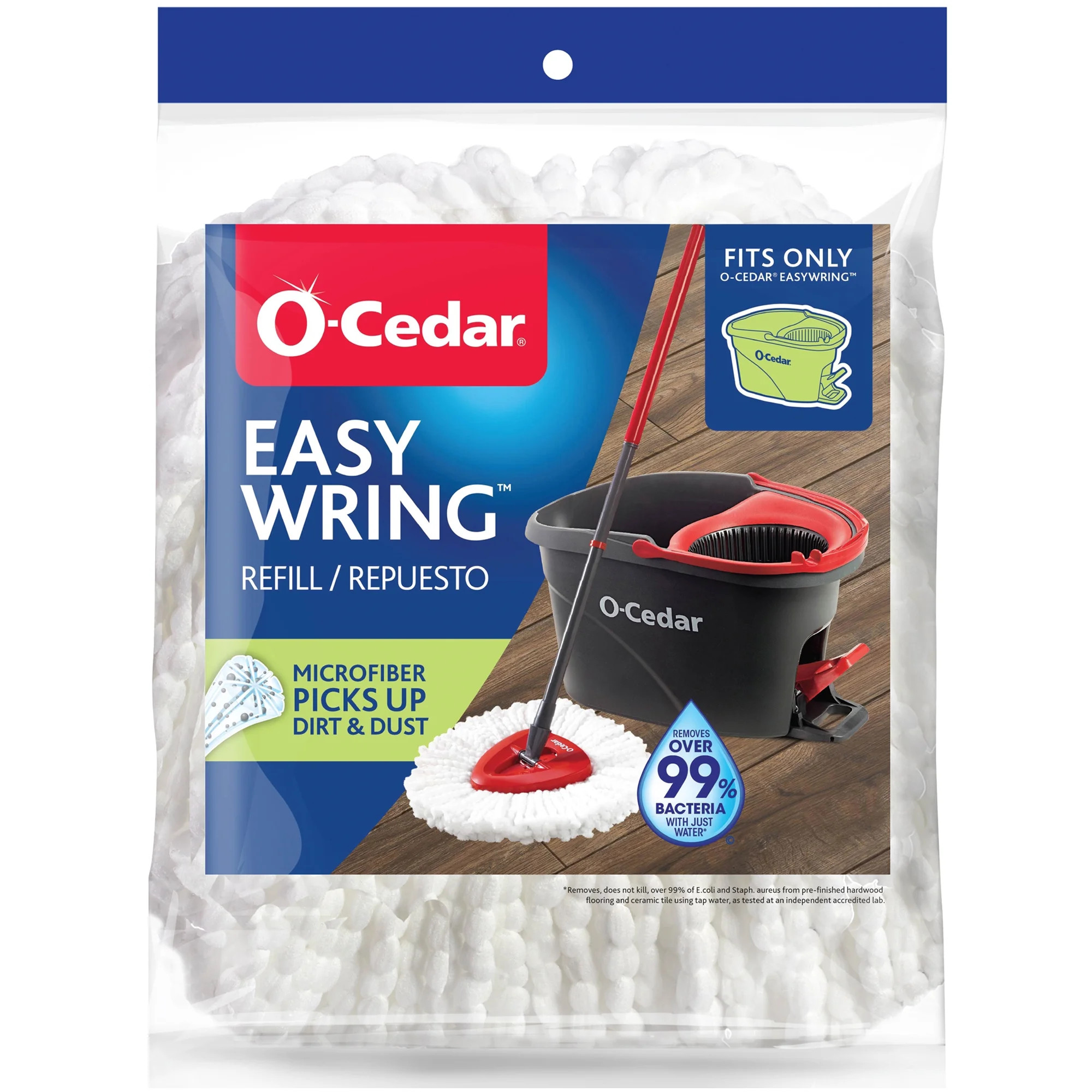 O-Cedar EasyWring Spin Mop Head Replacement, Machine Washable Microfiber Refill | Walmart (US)