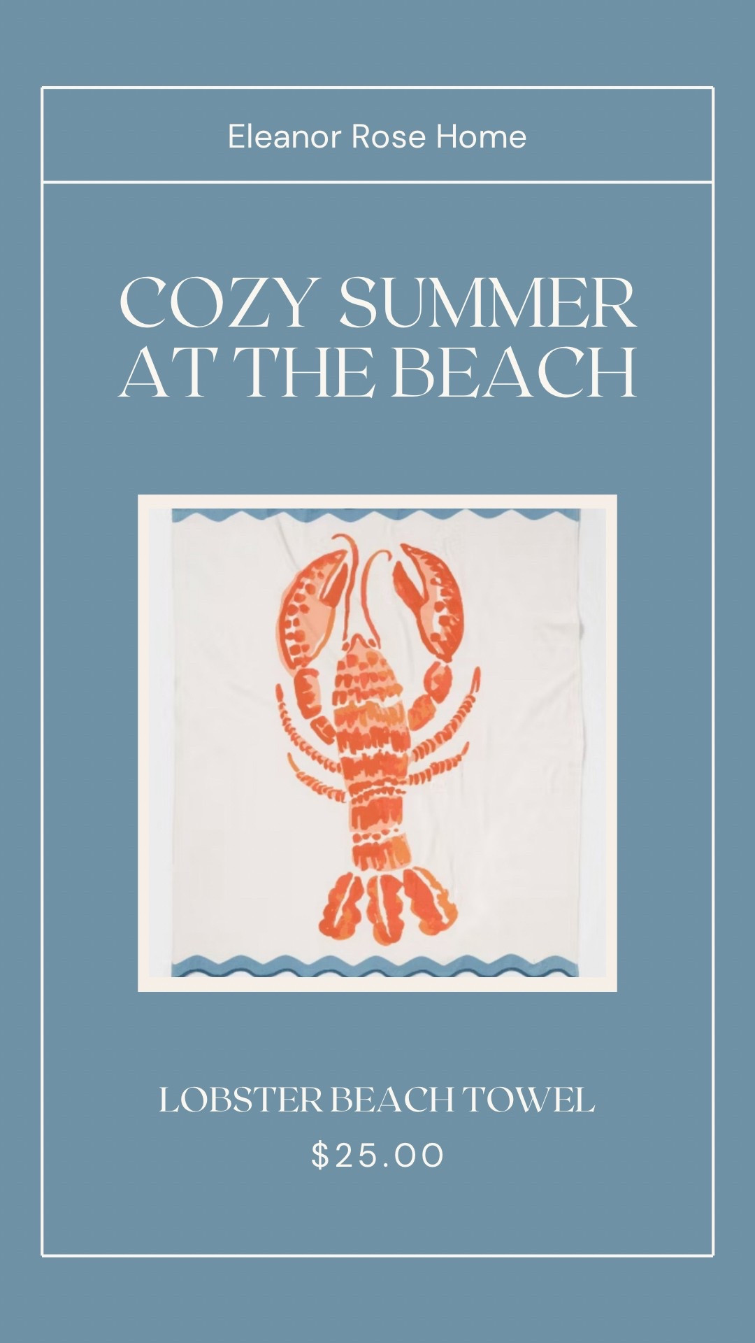 This oversized lobster beach towel is just the cutest! Grab it while it’s 25% off.

#LTKHome #LTKFindsUnder50 #LTKSaleAlert