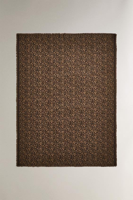 FLORAL WOOL BLANKET | Zara Canada
