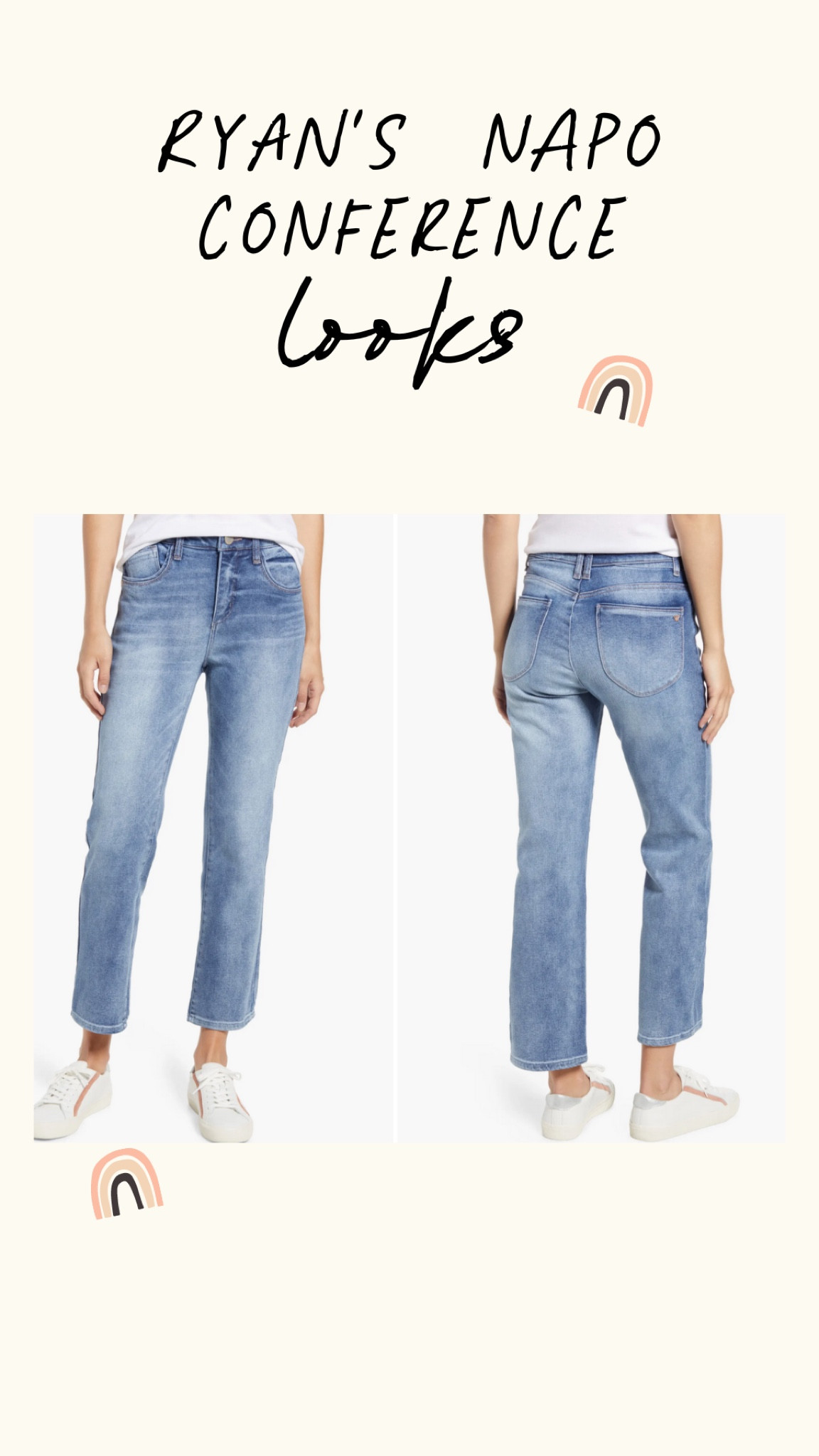 Tummy minimizing, perfectly stretchy, straight leg ankle jean.