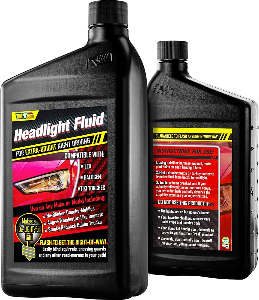 Witty Yeti Headlight Fluid Car Gag Gift Makes Hilarious Fun of Automobile Inept Pals. Hysterical ... | Amazon (US)