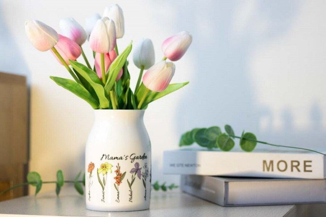 Personalized Grandma's Garden Vase, Custom Birth Month Flower Vase, Custom Grandkids Name, Mother... | Etsy (US)