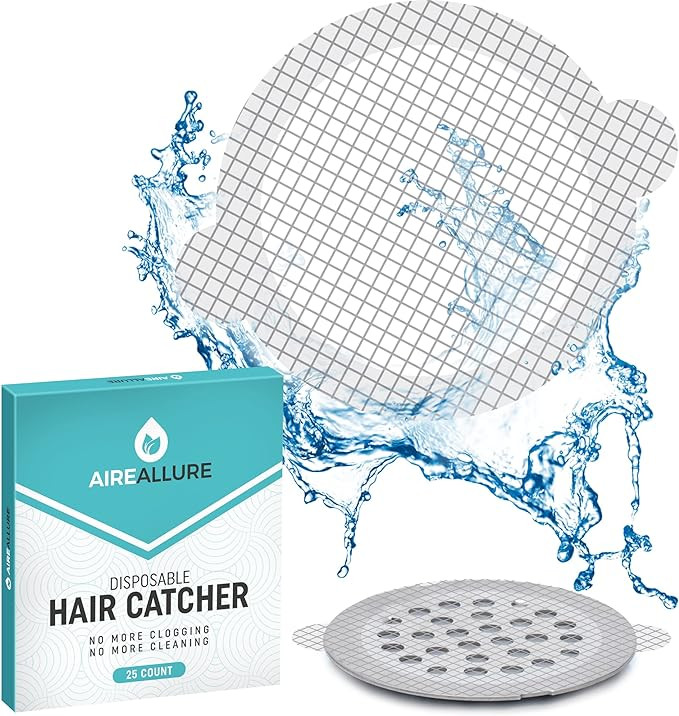 25 Pack, Disposable Shower Drain Hair Catcher Mesh Stickers | Amazon (US)