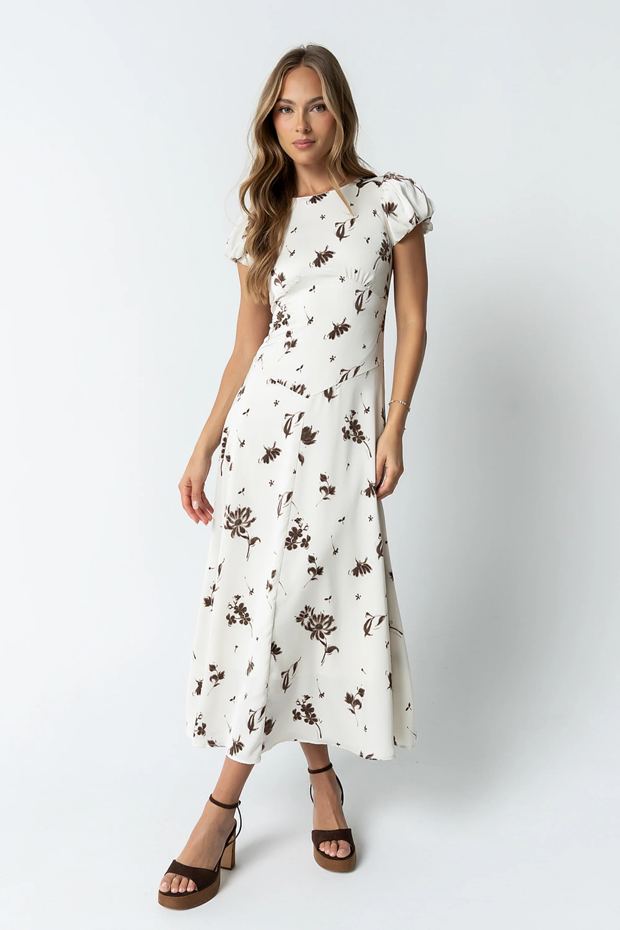 Jenna Floral Maxi Dress in Off White | Böhme US