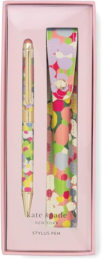 Kate Spade New York Black Ink Ballpoint Pen with Stylus Tip and Storage Pouch, Floral Dot | Amazon (US)