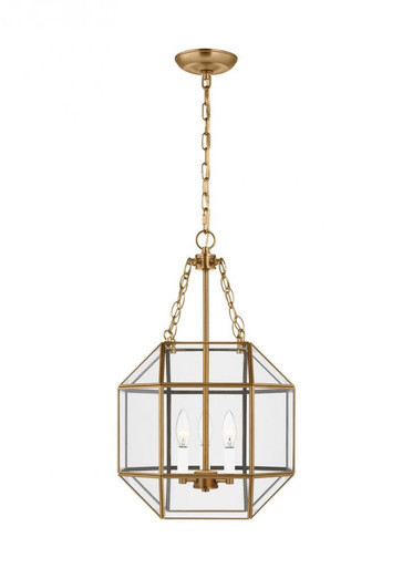 Morrison Pendant, 3-Light, LED, Satin Brass, Clear Shade, 13.5"W (5179403EN-848 70703ZJ) | Lighting Reimagined