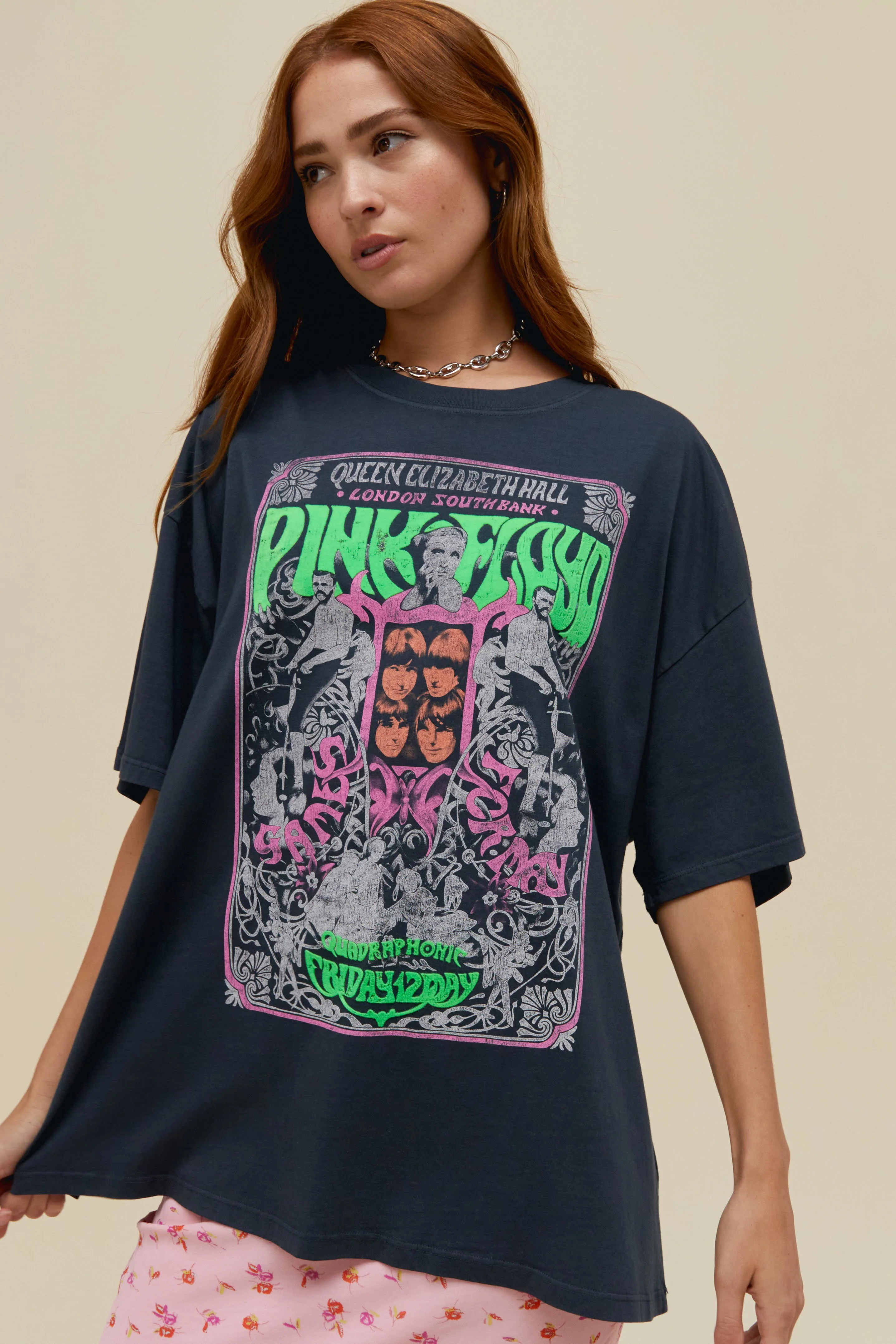 Pink Floyd Queen Elizabeth Poster OS Tee in Vintage Black | Daydreamer