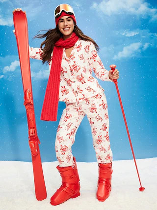 Printed Flannel Pajama Pant Set for Women | Old Navy (CA)