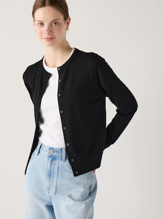 Women's Merino Cardigan with Shape-Retaining Black Large UNIQLO US | UNIQLO (US)