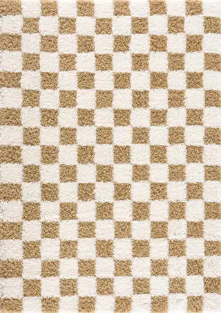 Atira Mustard Checkered Area Rug | Boutique Rugs