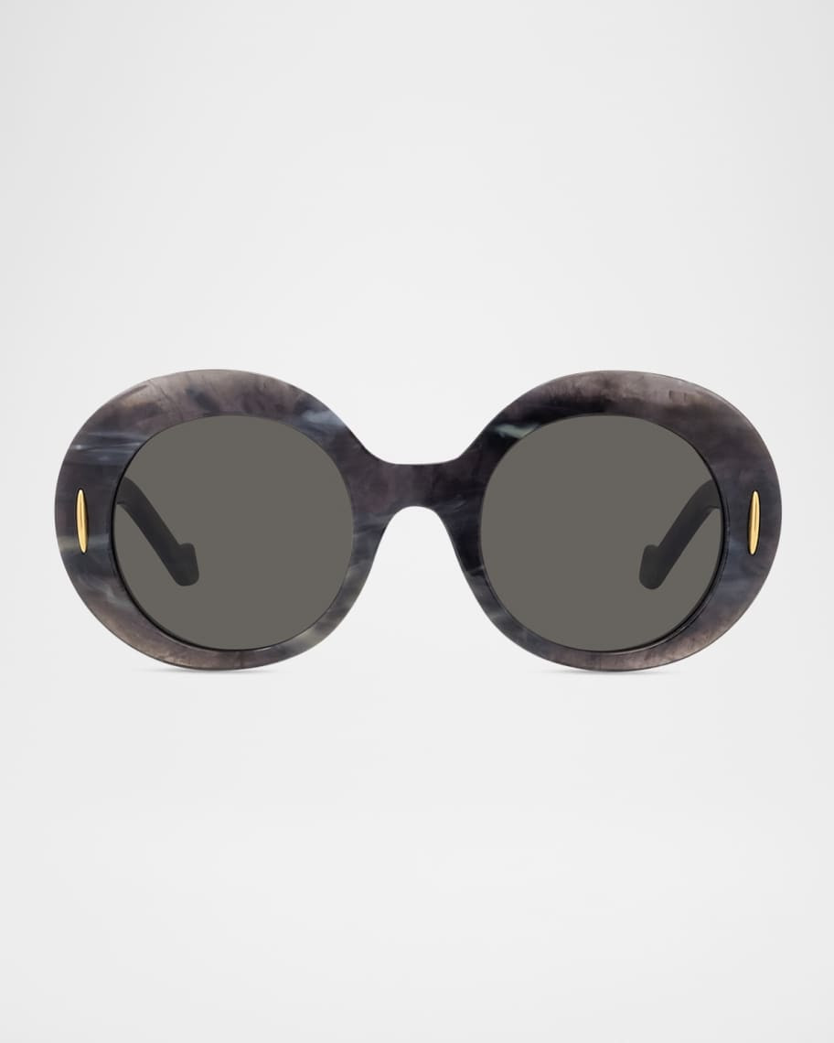Loewe Men's Anagram Acetate and Nylon Round Sunglasses | Neiman Marcus