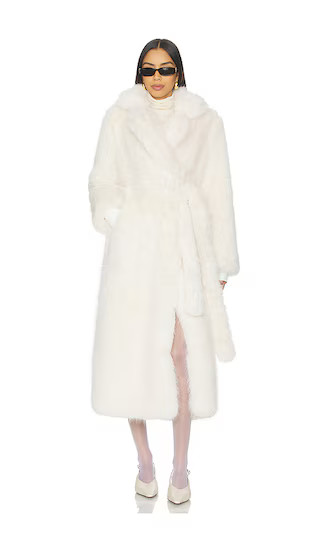 Goldie Maxi Coat in Ivory | Revolve Clothing (Global)