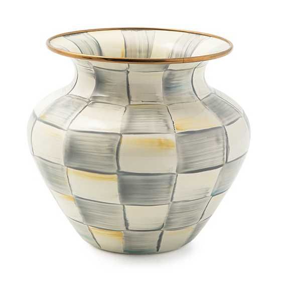 Sterling Check Enamel Large Vase | MacKenzie-Childs