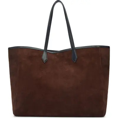 Reformation Sofia Leather Tote in Espresso Suede Black Leather at Nordstrom | Nordstrom