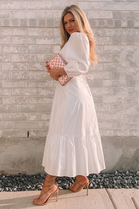 White maxi dress 
Linen dress 
Easter dress 
Bride to be 
Honeymoon 