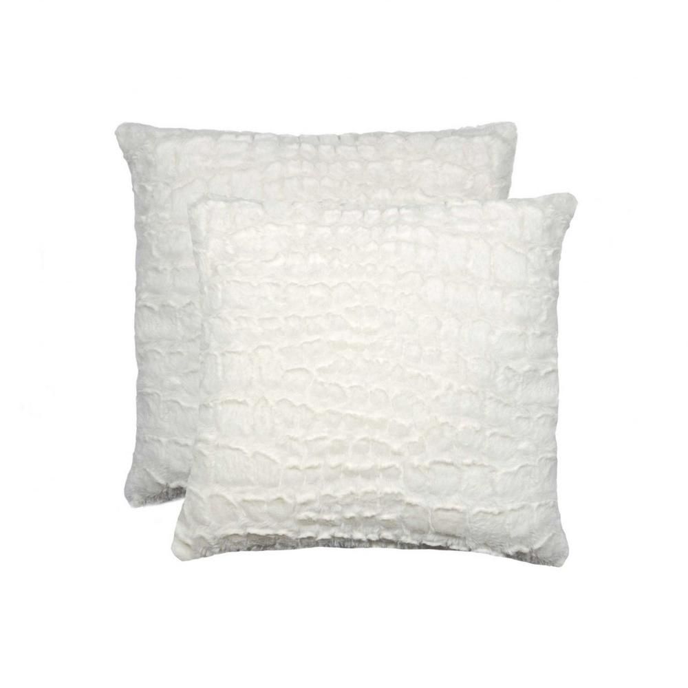 HomeRoots Josephine White Solid Color 18 in. x 18 in. Polyester Throw Pillow (Set of 2) | The Home Depot