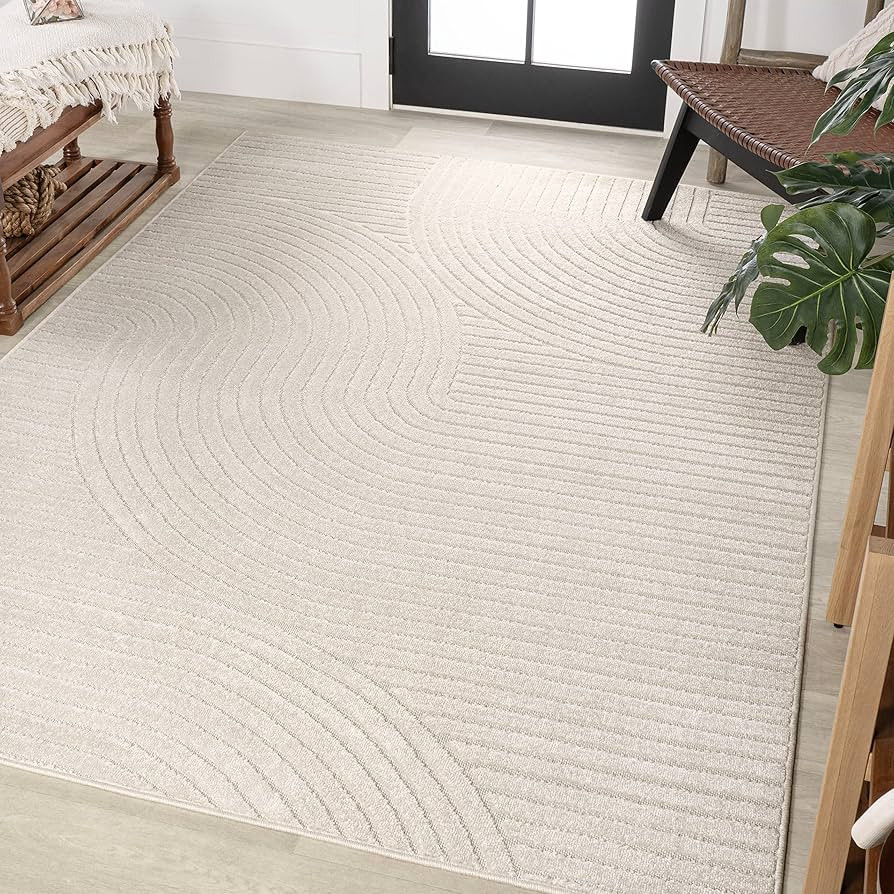JONATHAN Y SCN100B-8 Skagen High-Low Minimalist Curve Geometric Indoor/Outdoor Area Rug, Modern, ... | Amazon (US)