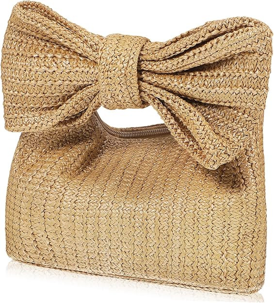 NOLITOY Straw Bag Durable Woven Clutch Purse for Summer Beach Vacations Multi Functional Handbag ... | Amazon (US)