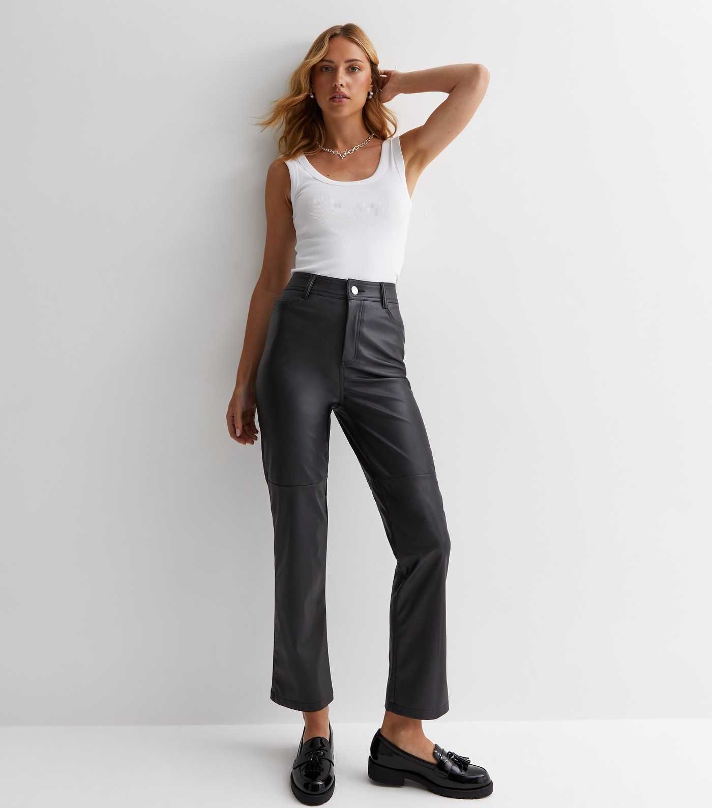 Black Leather-Look Western Trousers | New Look | New Look (UK)