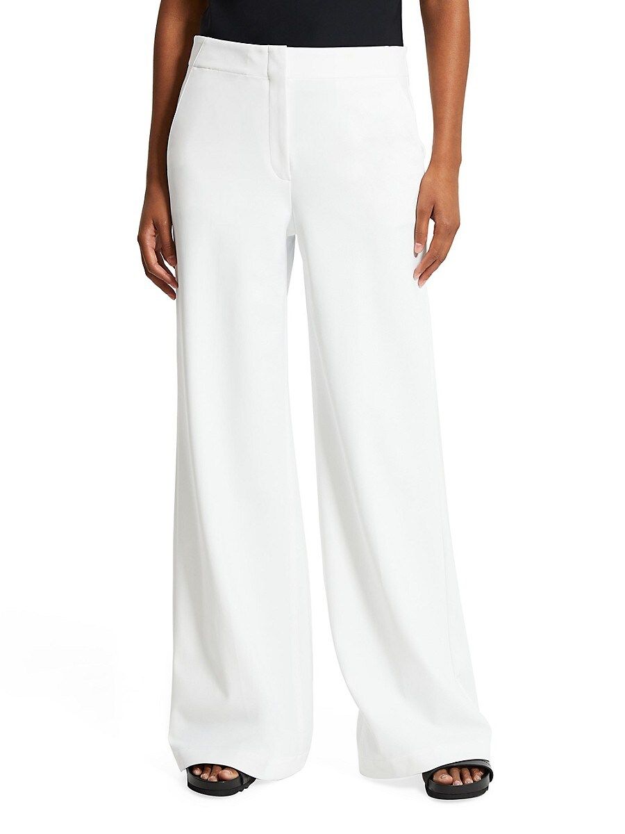 Theory Women's Terena Wide-Leg Pants - White - Size 12 | Saks Fifth Avenue OFF 5TH