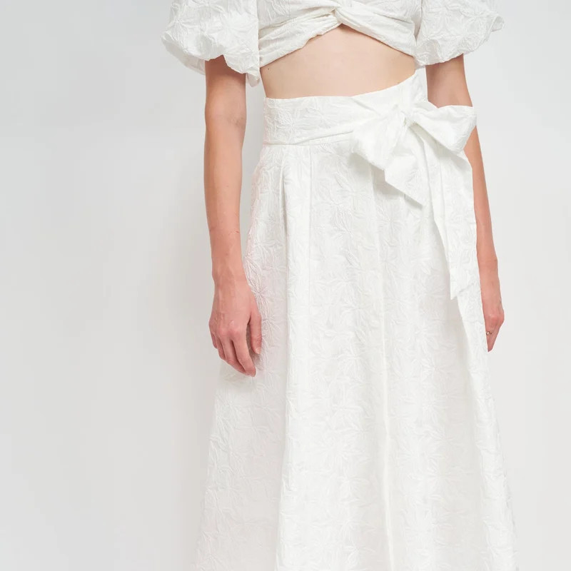 En Saison Taytum Midi Skirt - White - S | Verishop