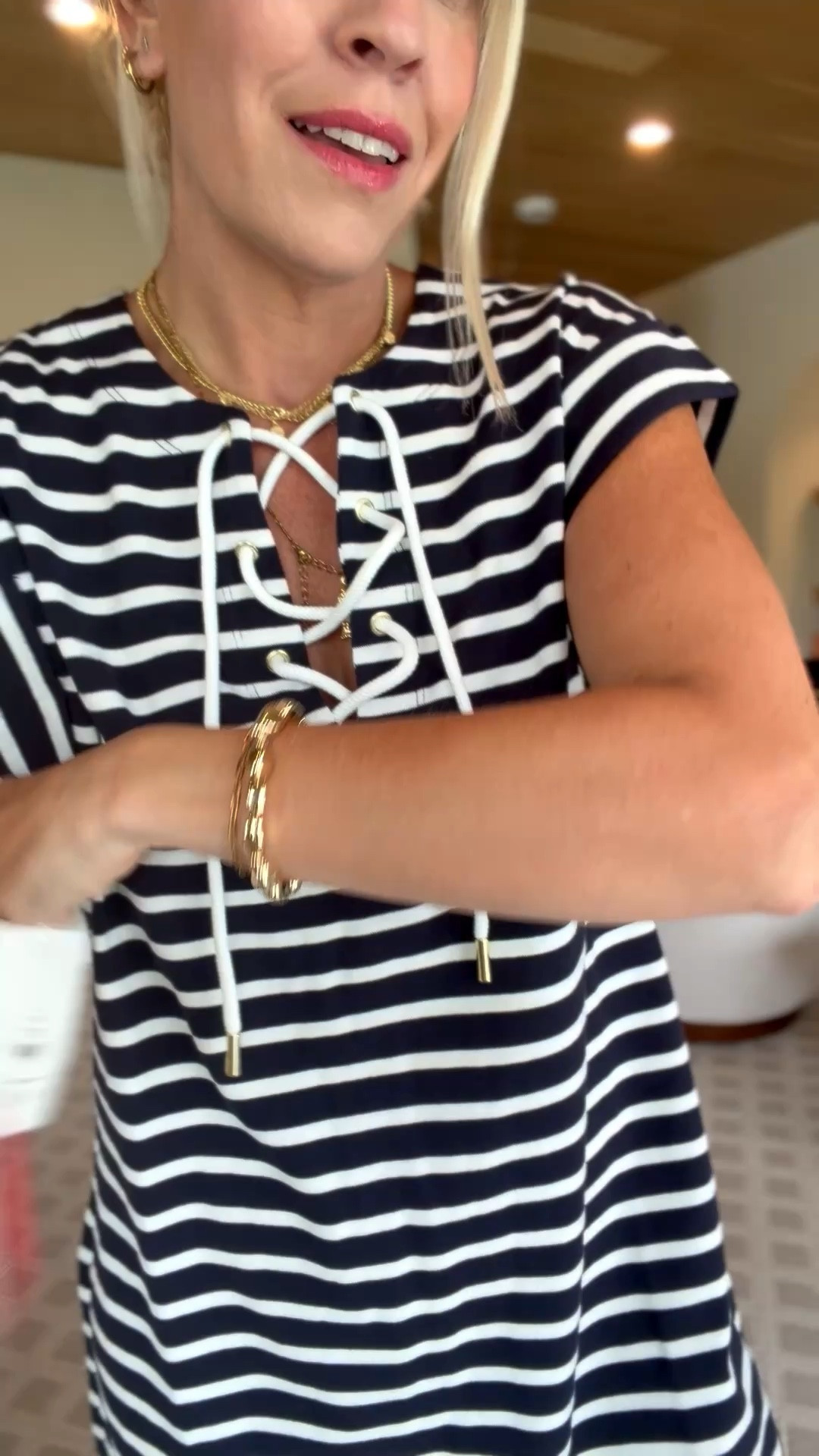 Also comes in navy and looks just like the Madewell dress! Wearing a Medium