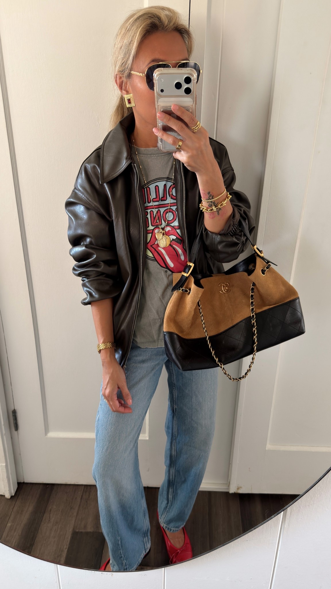 ZARA FIT. If you’re petite and you want barrel jeans… ZARA KIDS!!!! Silk wearing size 11, and it’s still a little baggy! Also/ this Zara jacket- SO GOOD! Wearing an xs. Chanel bag and shoes. 

#LTKSeasonal #LTKPetite #LTKmomlife