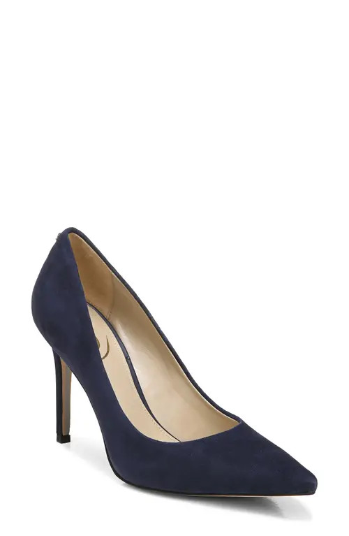 Sam Edelman Hazel Pointed Toe Pump in Baltic Navy Suede at Nordstrom, Size 10 | Nordstrom