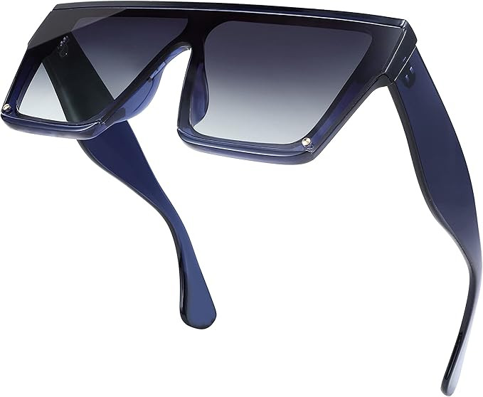 FEISEDY Square Oversized Sunglasses Women Men Trendy Thick Frame Flat Top Shield Rimless Shades B... | Amazon (US)