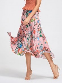 Floral Maxi Pleated Skirt | ZAFUL (Global)