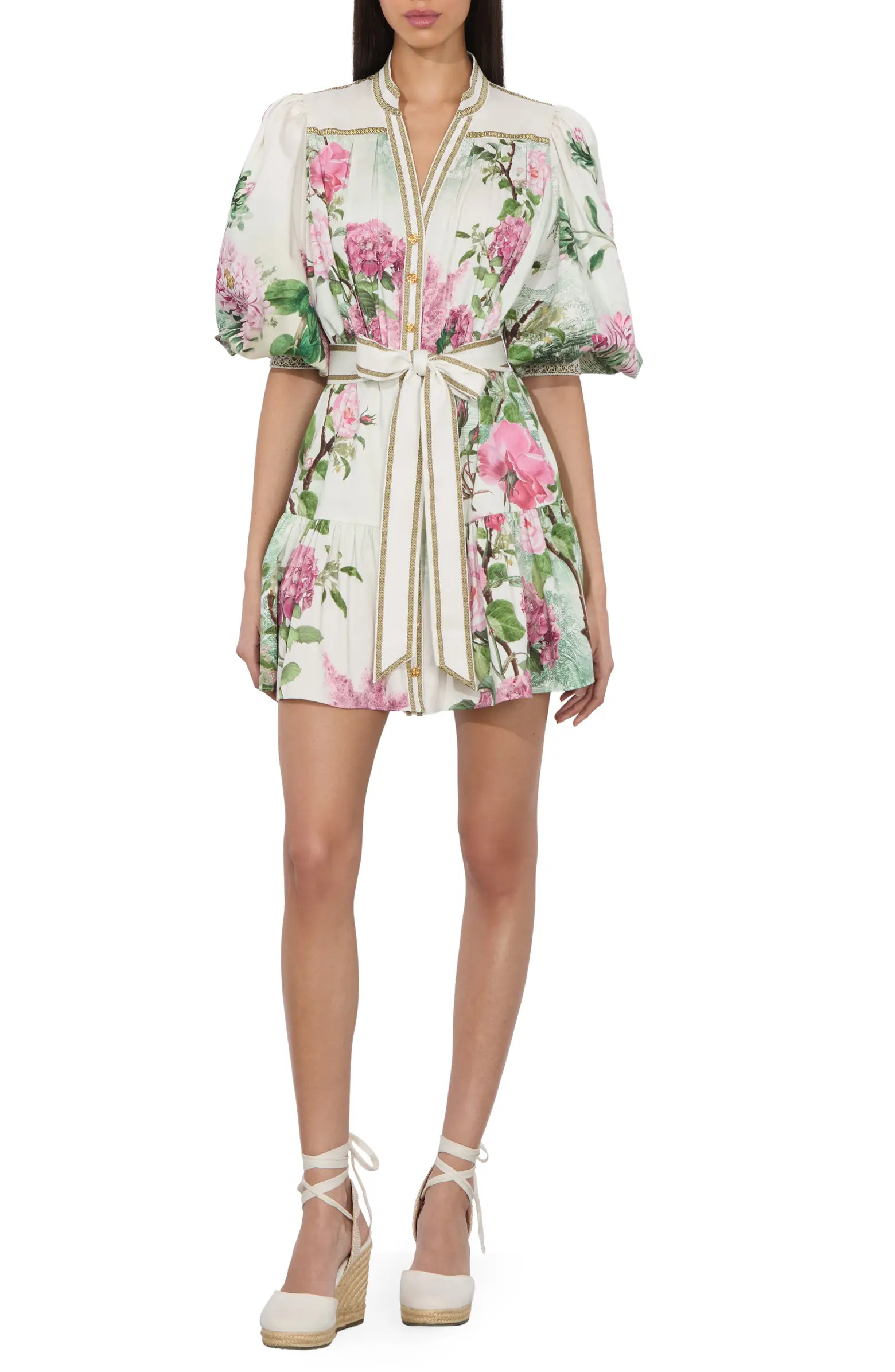 Cora Voluminous Tiered Mini Shirtdress | Nordstrom